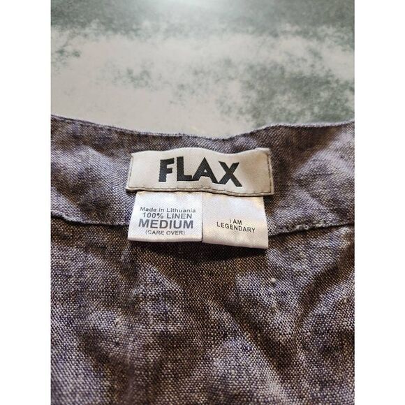 Flax brand linen grey blue jacket sz Medium - Picture 2 of 3